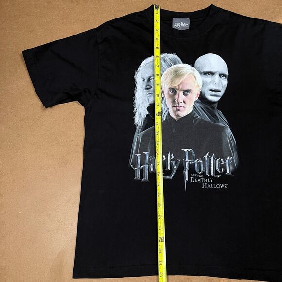 Vtg Harry Potter Deathly Hallows Graphic Promo TShirt Draco Lucius Voldemort Tee - Picture 10 of 16